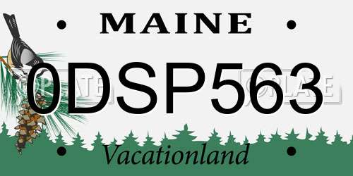 0DSP563 Maine License Plate