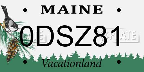 0DSZ81 Maine License Plate