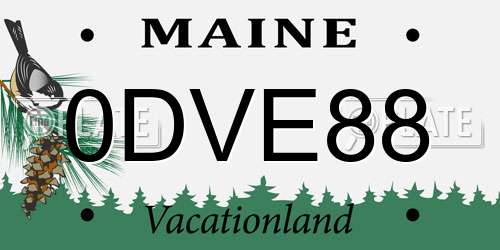 0DVE88 Maine License Plate