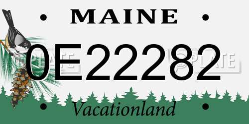 0E22282 Maine License Plate