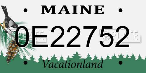 0E22752 Maine License Plate
