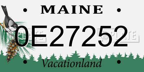 0E27252 Maine License Plate