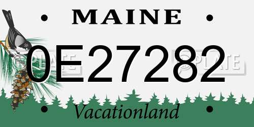 0E27282 Maine License Plate