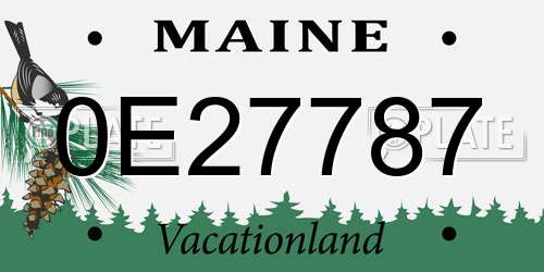 0E27787 Maine License Plate
