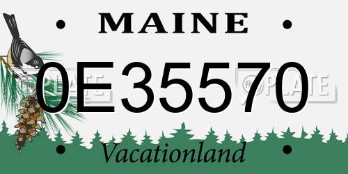 0E35570 Maine License Plate