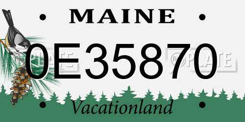 0E35870 Maine License Plate