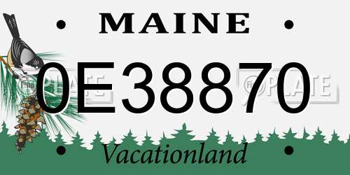 0E38870 Maine License Plate