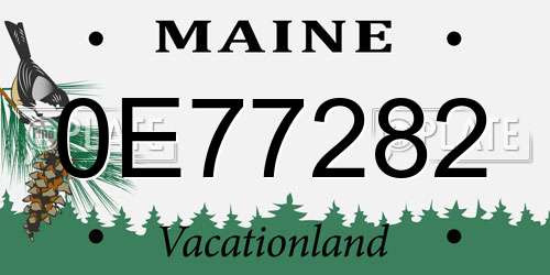 0E77282 Maine License Plate