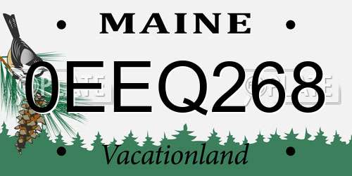 0EEQ268 Maine License Plate