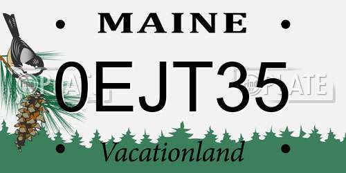 0EJT35 Maine License Plate