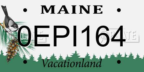 0EPI164 Maine License Plate