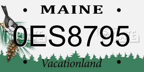 0ES8795 Maine License Plate