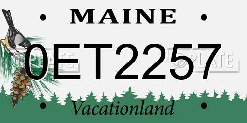 0ET2257 Maine License Plate