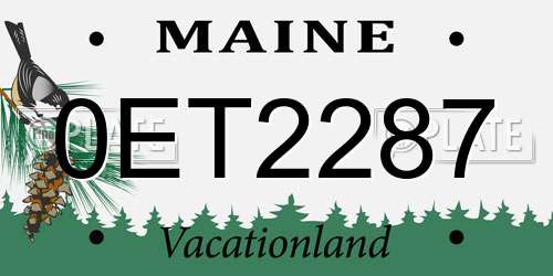 0ET2287 Maine License Plate