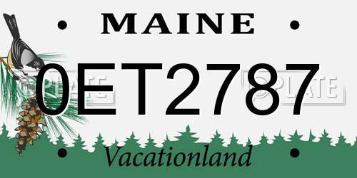 0ET2787 Maine License Plate