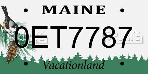 0ET7787 Maine License Plate