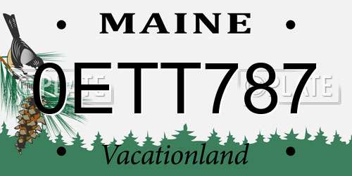 0ETT787 Maine License Plate