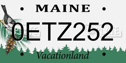 0ETZ252 Maine License Plate