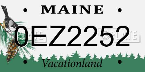 0EZ2252 Maine License Plate