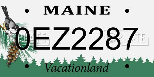 0EZ2287 Maine License Plate