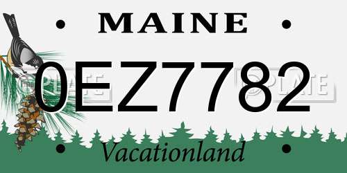 0EZ7782 Maine License Plate