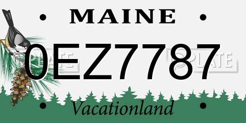 0EZ7787 Maine License Plate