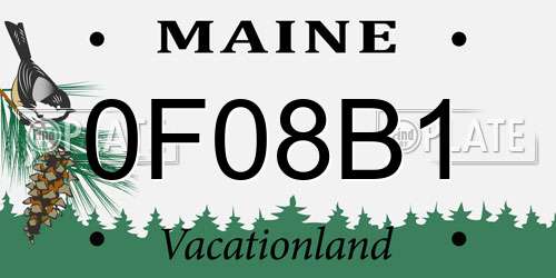 0F08B1 Maine License Plate