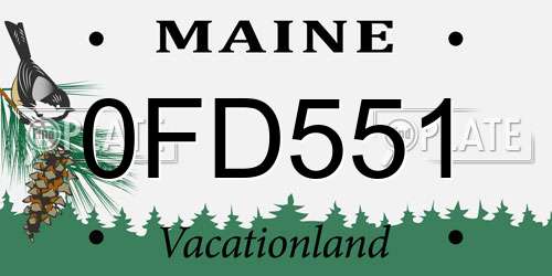 0FD551 Maine License Plate