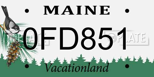 0FD851 Maine License Plate