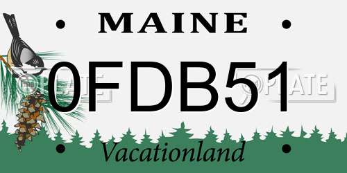 0FDB51 Maine License Plate
