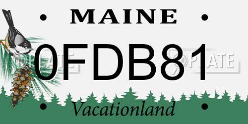 0FDB81 Maine License Plate