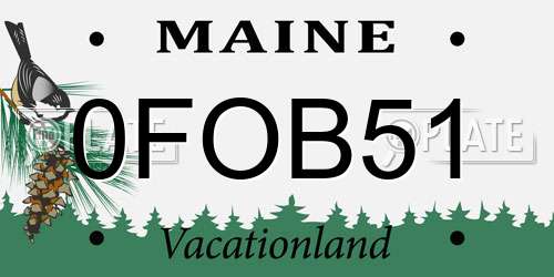 0FOB51 Maine License Plate