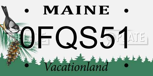 0FQS51 Maine License Plate