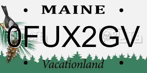 0FUX2GV Maine License Plate