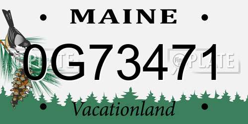0G73471 Maine License Plate