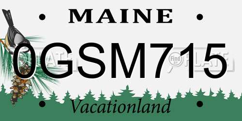 0GSM715 Maine License Plate