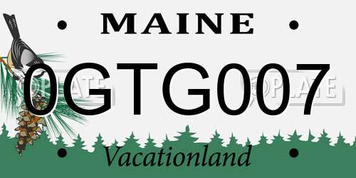 0GTG007 Maine License Plate