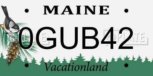 0GUB42 Maine License Plate