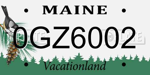 0GZ6002 Maine License Plate