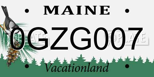 0GZG007 Maine License Plate