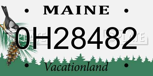 0H28482 Maine License Plate