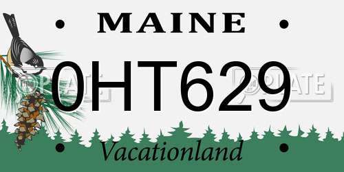 0HT629 Maine License Plate