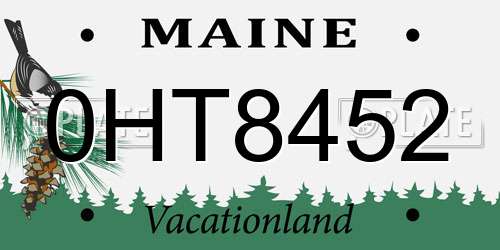 0HT8452 Maine License Plate