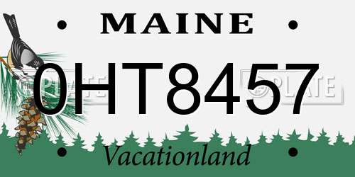 0HT8457 Maine License Plate
