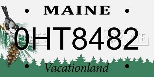 0HT8482 Maine License Plate