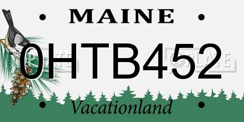 0HTB452 Maine License Plate