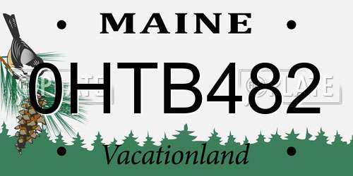 0HTB482 Maine License Plate