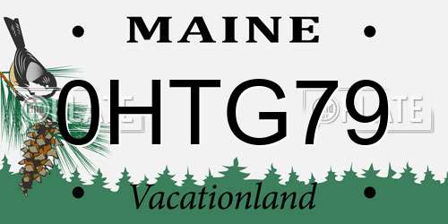 0HTG79 Maine License Plate