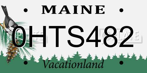 0HTS482 Maine License Plate