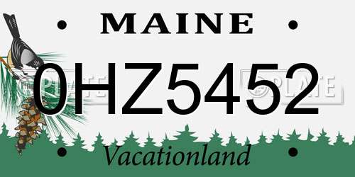 0HZ5452 Maine License Plate